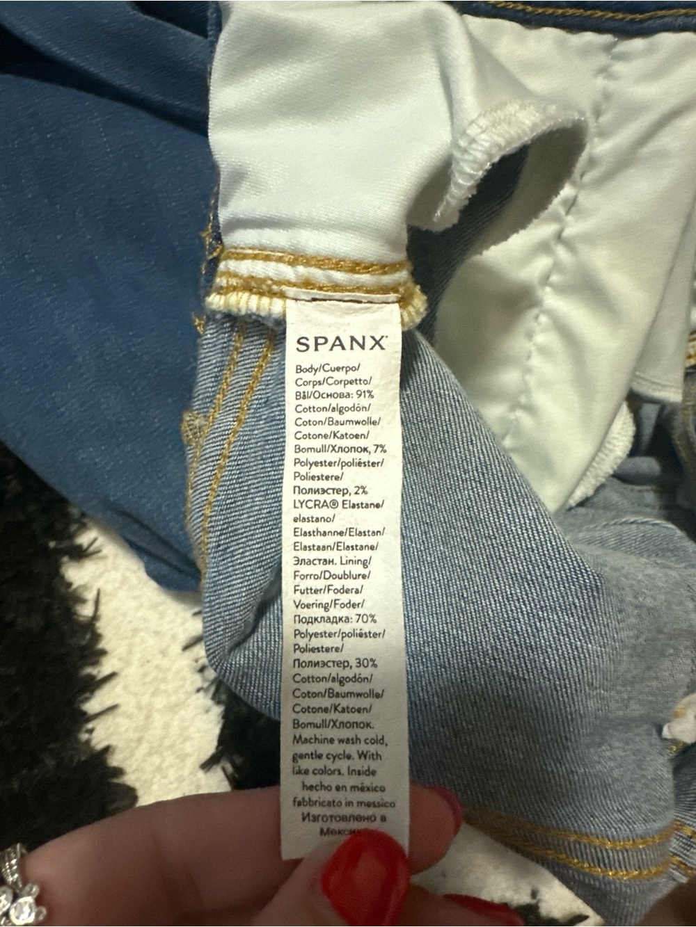 Spanx Seamed-Front Wide-Leg Jeans 20407Q size small petite vintage indigo - Picture 3 of 12